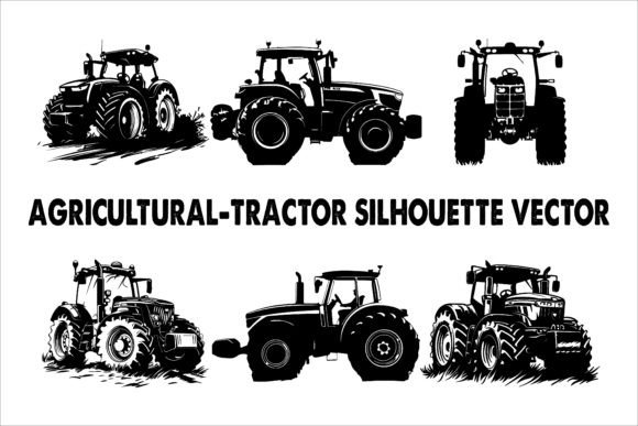 Agricultural Tractor Vector, Silhouette: A Designerβs Essential Asset