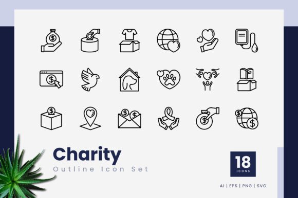Charity Outline Icons: The Strategic Visual Asset for Modern Communication