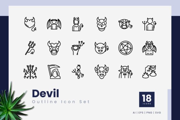 Devil Outline Icons: A Versatile Vector Toolkit for Modern Creatives