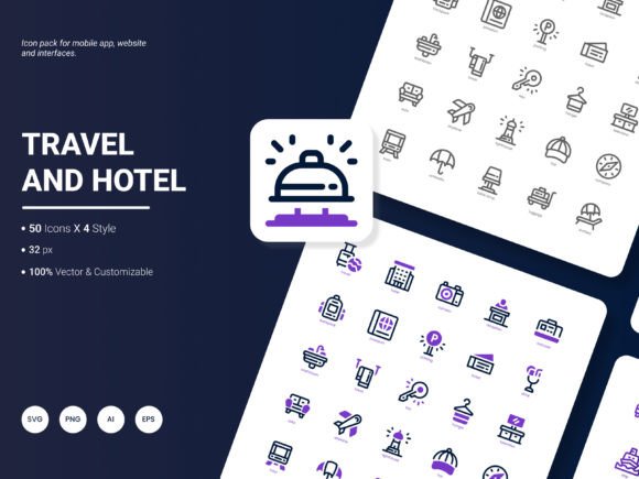 Essential Travel and Hotel Icon Pack for Modern Projects