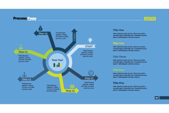 Five-Step Process Chart Slide Template