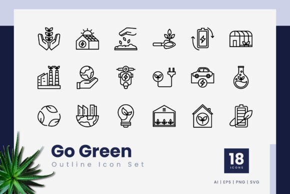 Go Green Outline Icons: A Versatile Design Toolkit for Modern Projects