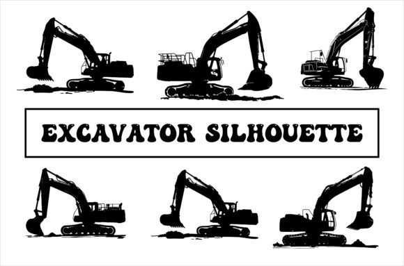 The Unseen Power: Excavator Silhouettes as Visual Language